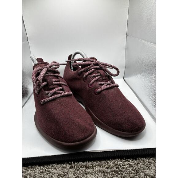 Allbirds Wool Runner Lace Up Athletic Running Shoe Womens Size 8 Burgundy Red - Picture 2 of 8